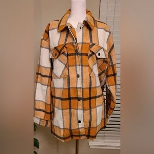 HFX Ladies' Shirt Jacket Flannel Snap Button Collared